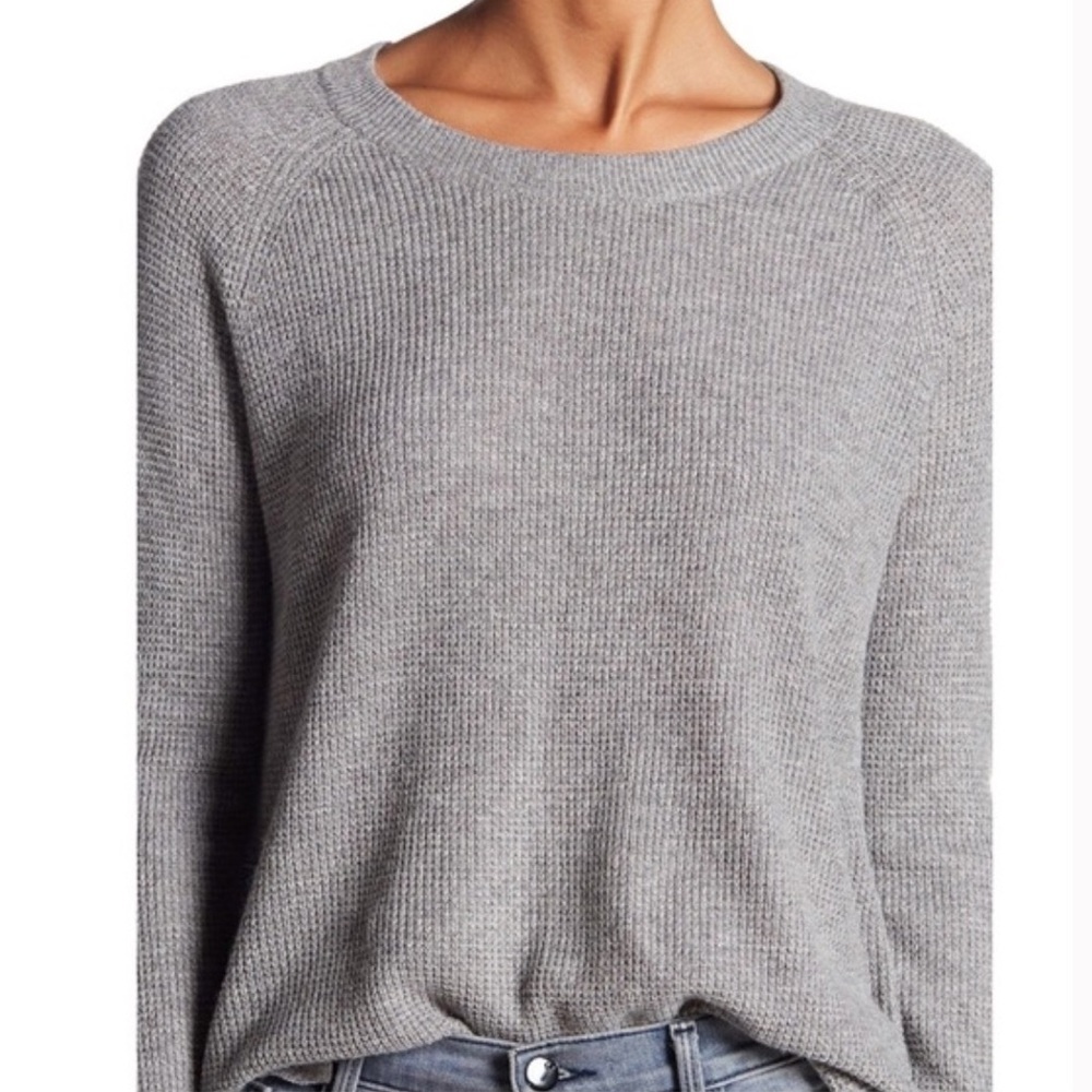 Madewell grey waffle sweater.